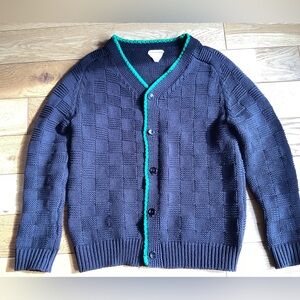 Bottega Veneta Black Cardigan with Green Trim